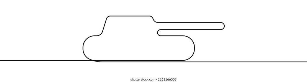 Vector de dibujo continuo de la línea de icono del depósito. Fondo vectorial del icono de un tanque de una línea. Icono de tanque. contorno continuo de un icono de tanque.