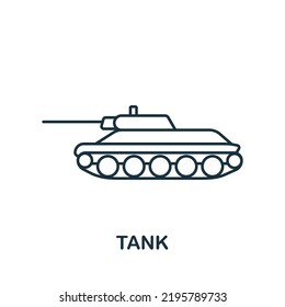 Tank icon. Line simple line Weapon icon for templates, web design and infographics