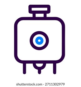 Icono del tanque. Una Ilustración vectorial lineal de tanque aislado sobre fondo blanco.