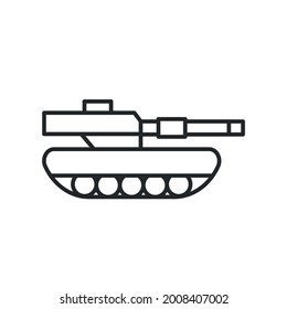 Icono del tanque, logotipo. Icono del tanque aislado en fondo blanco. Icono relacionado con el ejército. Ilustración del vector