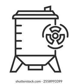 Tank icon, Nuclear symbol outline icon, editable vector illustration and transparent graphic element. Isolated on white background