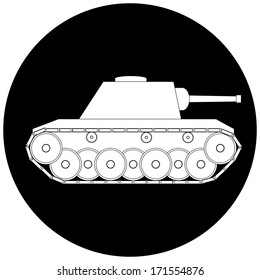 Tank icon on white background - vector illustration.