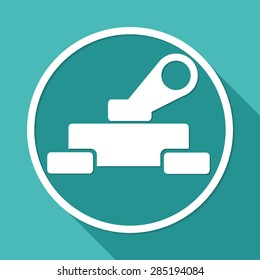 Tank icon on white circle with a long shadow