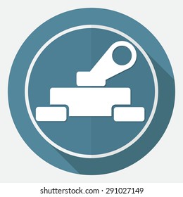 Tank icon on white circle with a long shadow