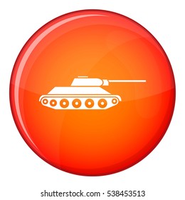 Tank icon in red circle isolated on white background vector illustration