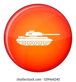 Tank icon in red circle isolated on white background vector illustration