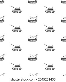 Icono Del Tanque Patrón Sin Marea, Icono Del Tanque De Batalla Militar, Ilustración De Arte Del Vector Del Vehículo De Combate Armado