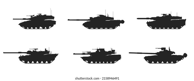 Tank Icon Set. Weapon, War And Army Symbol. Isolated Vector Image For Military Infographics And Web Design