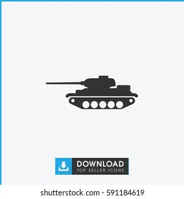tank icon. Simple filled tank vector icon. On white background.