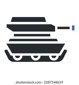 icono del tanque color azul sólido azul claro ilustración militar vector elemento del ejército y símbolo perfecto. Signo de icono de la colección moderna para la web.