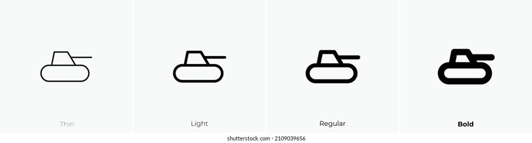 tank icon. Thin, Light Regular And Bold style design isolated on white background