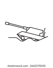 Icono del tanque, el mejor ícono de la línea del Vector.