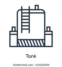 Tank icon vector isolated on white background, Tank transparent sign , thin symbols or lined elements in outline style