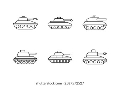 tank icon vector line art illustration