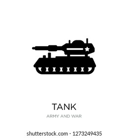 tank icon vector on white background, tank trendy filled icons from Army and war collection, tank simple element illustration