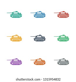 tank icon white background. Editable outline tank icon from war. Trendy tank icon for web and mobile.