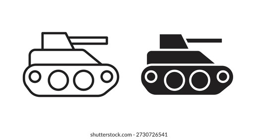 Tank icons for design. Easily editable stroke. Modern flat design.