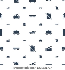 tank icons pattern seamless white background. Included editable filled cargo wagon, pump, no oil, barrel icons. tank icons for web and mobile.