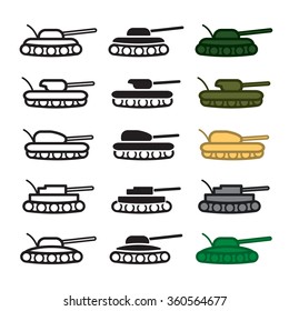 Tank icons set. Vector eps 10.