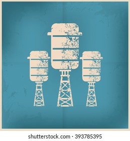 tank Industry design on old background,vector
