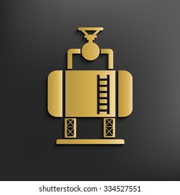 Tank industry on dark background,clean vector