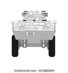 Tanque aislado sobre fondo blanco. Máquina militar vectorial. Logotipo del tanque. EPS10