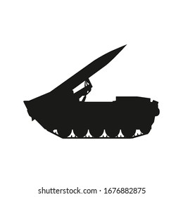 Tanque aislado sobre fondo blanco. Máquina militar vectorial. Logotipo del tanque. EPS10
