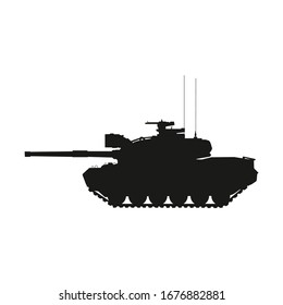 Tank isolated on white background. Vector Military machine. Tank logotype. EPS10