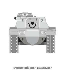 Tank einzeln auf weißem Hintergrund. Militärische Vektorillustration-Maschine. Tanklogotype. EPS10