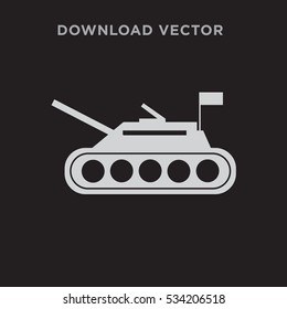 Tank isolated vector icon on black background