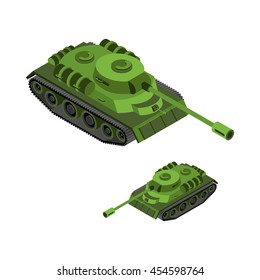 Tank Isometric on white background. 