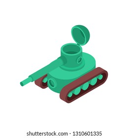 Tank isometric style isolated. War machine vector