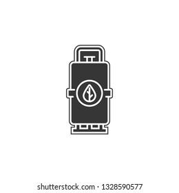 Tank with leaf sign icon. Simple outline vector of Sustainable Energy set icons for UI and UX, website or mobile application on white background