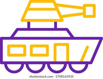 Línea de tanque Diseño de icono de Vector de dos colores