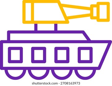 Línea de tanque Diseño de icono de Vector de dos colores