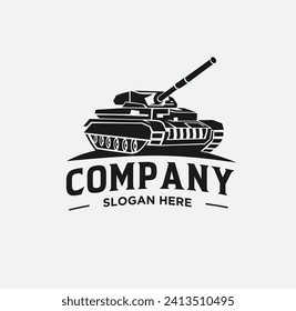 Tank-Logo-Design, Vektorsymbol-Design auf weißem Hintergrund