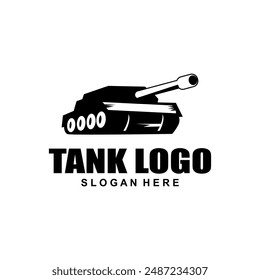 Tank logo icon design vector, Black tank vector illustration on white background.	