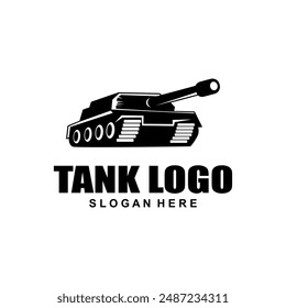 Tank logo icon design vector, Black tank vector illustration on white background.	