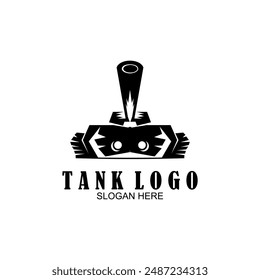 Tank logo icon design vector, Black tank vector illustration on white background.	