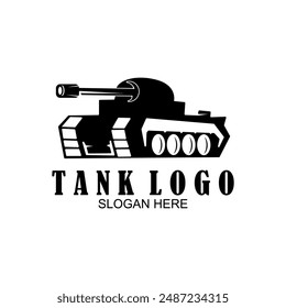 Tank logo icon design vector, Black tank vector illustration on white background.	