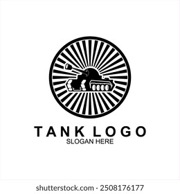 Tank logo icon design vector, Black tank vector illustration on white background.	