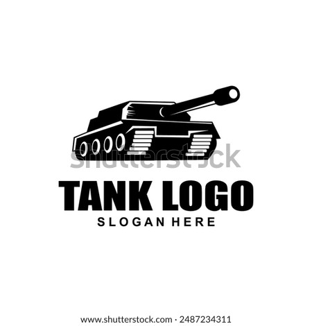 Tank logo icon design vector, Black tank vector illustration on white background.	