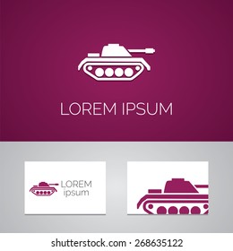 tank logo template icon design elements with business card  