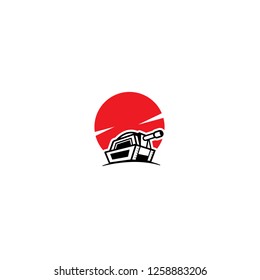 tank logo vector in japan style. tank logo. white background