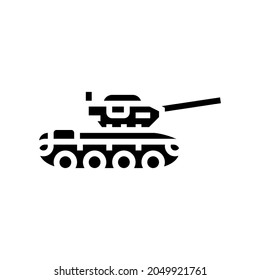 vector de icono de glifo de la máquina de tanques. señal de la máquina del tanque. símbolo de contorno aislado ilustración negra