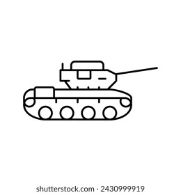 Tank Machine Line Icon Vektor. Tank Machine Zeichen. Isolierte Kontur Symbol schwarze Illustration