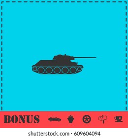 Tank military icon flat. Simple vector symbol and bonus icon
