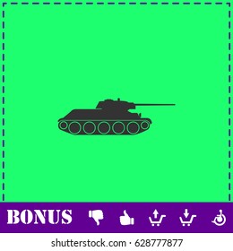 Tank military icon flat. Simple vector symbol and bonus icon