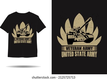 Tank military veteran silhouette t shirt design