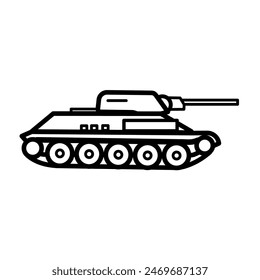 Tank, Tankmodell -Vektorgrafik-Symbol, Abbildung